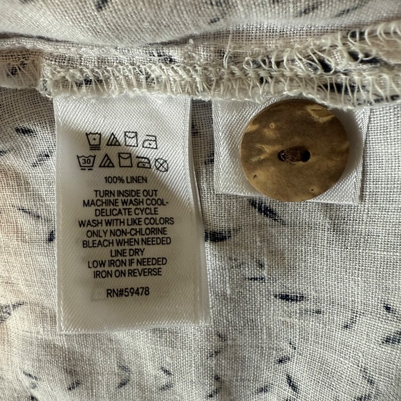 Cynthia Rowley Women’s 100% Linen Button Back Floral Top Size M - Picture 7 of 7